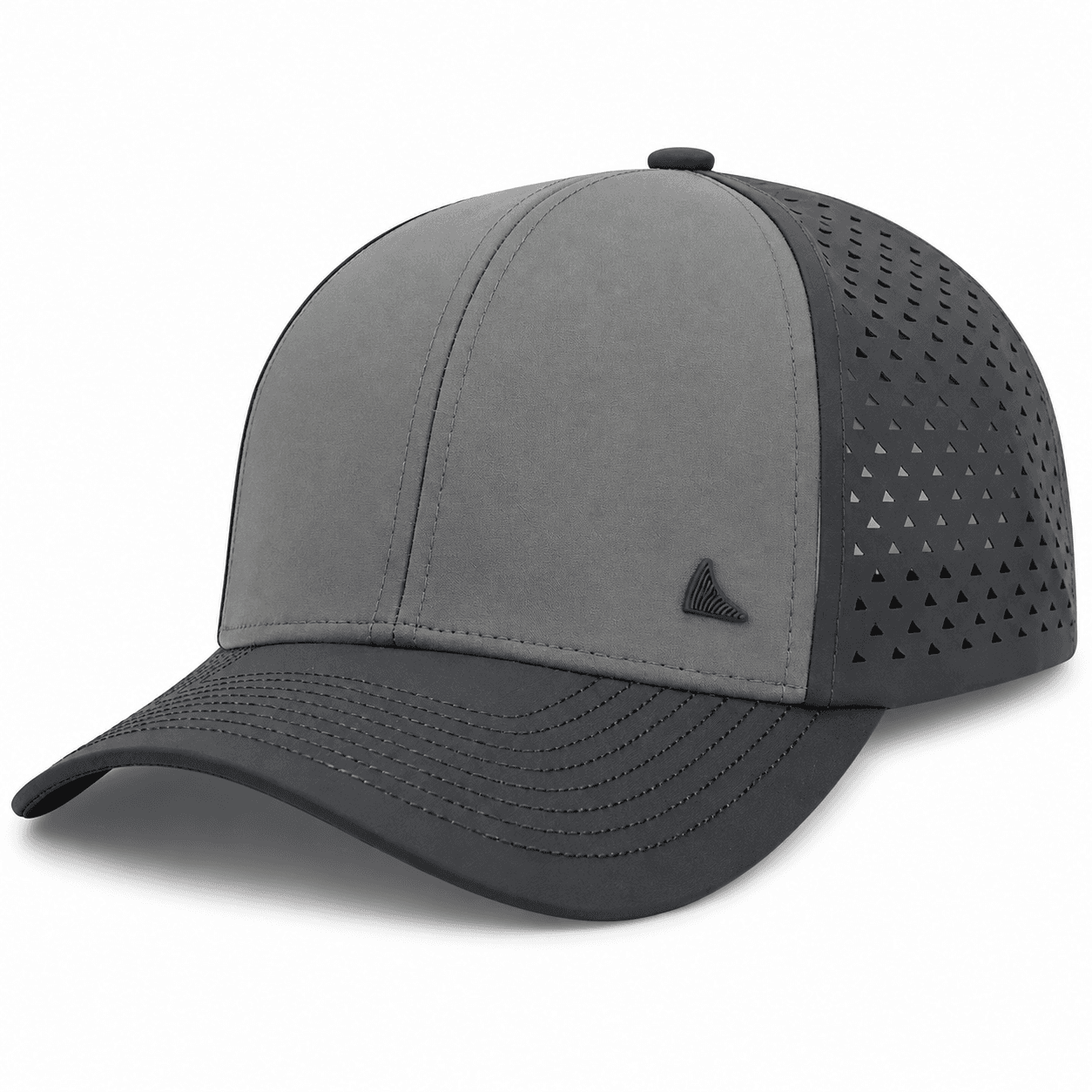 Salt Mafia Stone Canyon Hat in stone gray, front view showing the 6-panel curved-brim build
